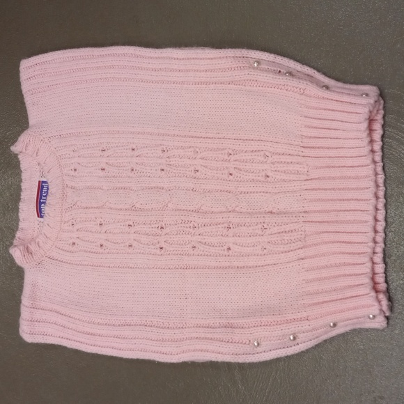 ** VINTAGE **TOP TREND BABY PINK SLEEVELESS,KNIT,SWEATER VEST WITH BUTTON SIDES - Picture 2 of 14